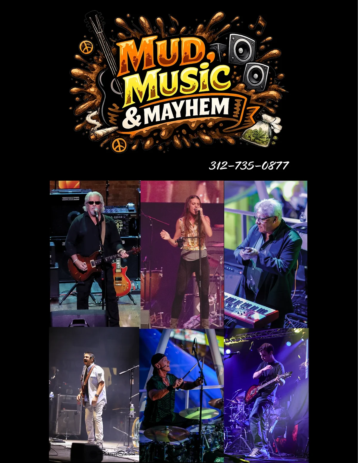 Mud Music & Mayhem band flyer